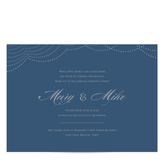 Silver and Navy Wedding Invitations
