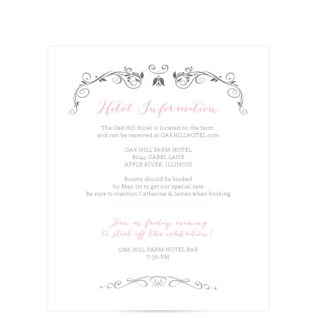 Gray and Pink Wedding Invitations