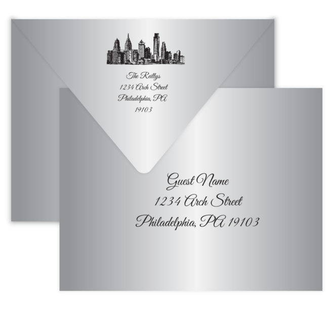 Silver Wedding Invitation Suite