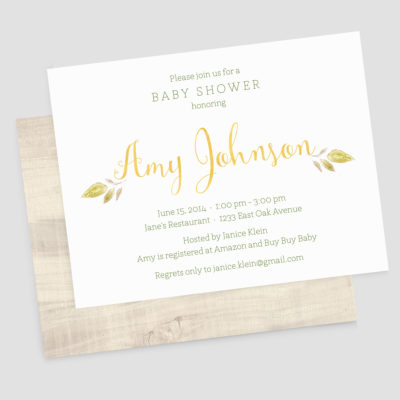 Woodland Watercolor Baby Shower Invitations