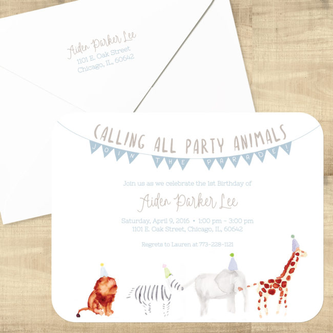 Calling All Party Animals Birthday Invitations