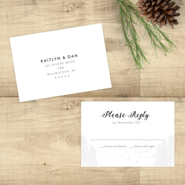 The Mountains Are Calling - RSVP card