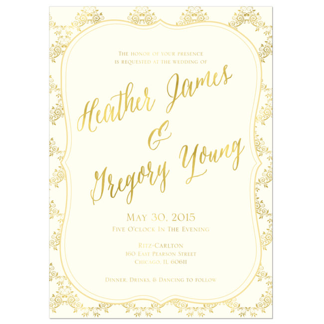 Gold Ornate Wedding Invitation