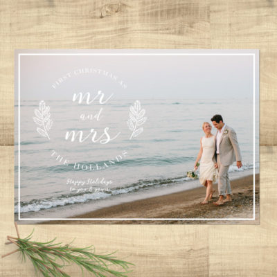 Mr. & Mrs. First Christmas Photo Holiday Card - Pixie