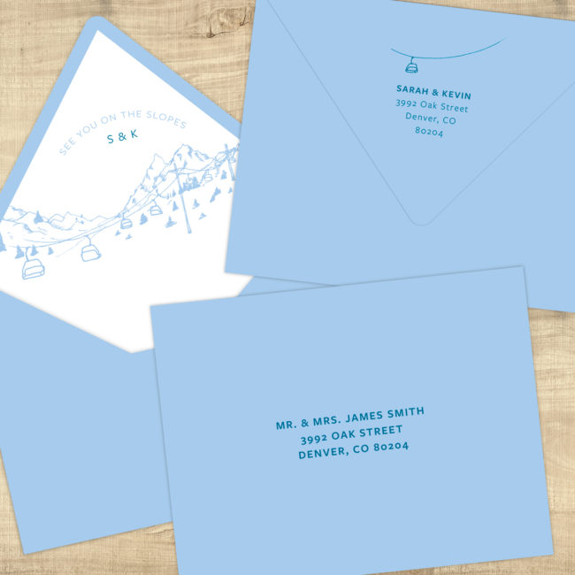Address Printing & Liners | Lift Ticket Save the Dates
