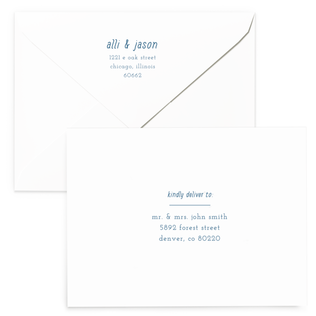 Linear Floral Wedding Invitation Suite - Address printing