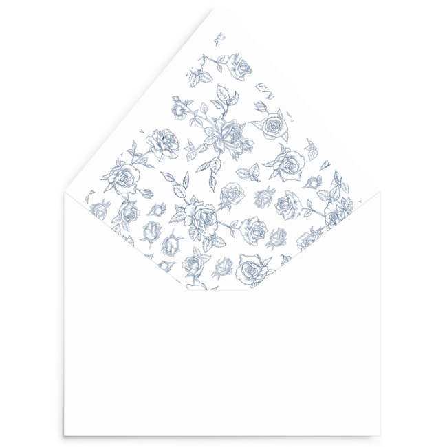 Linear Floral Wedding Invitation Suite - Envelope liner