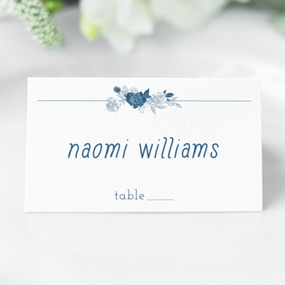 Linear Floral Wedding Escort Cards